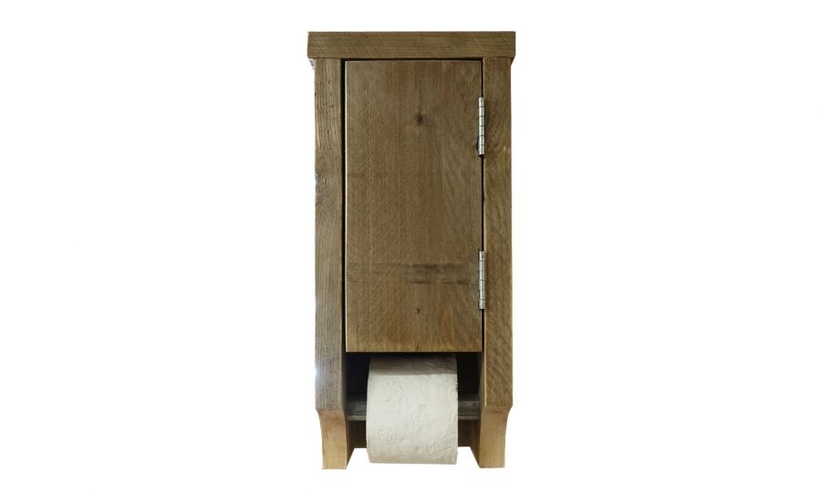 WC rolhouder van steigerhout met kastje