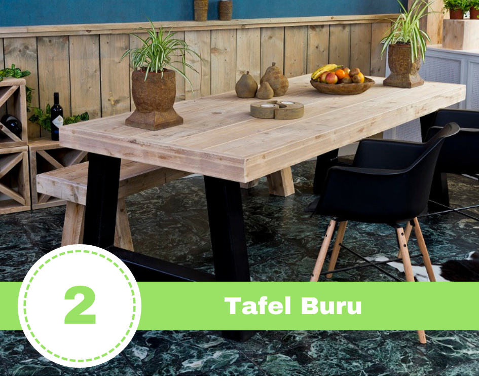 Populaire stalen steigerhouten tafel: Buru